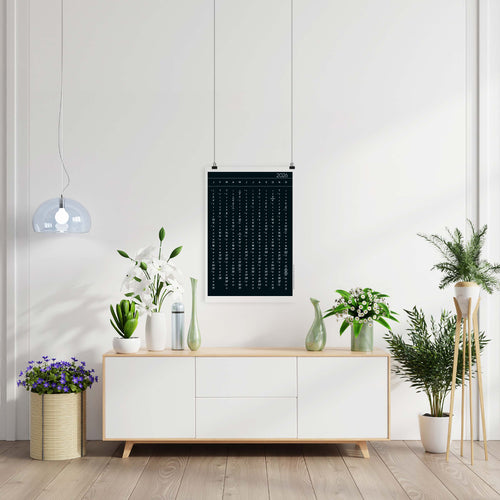 Jahreskalender-Poster 2026 schwarz